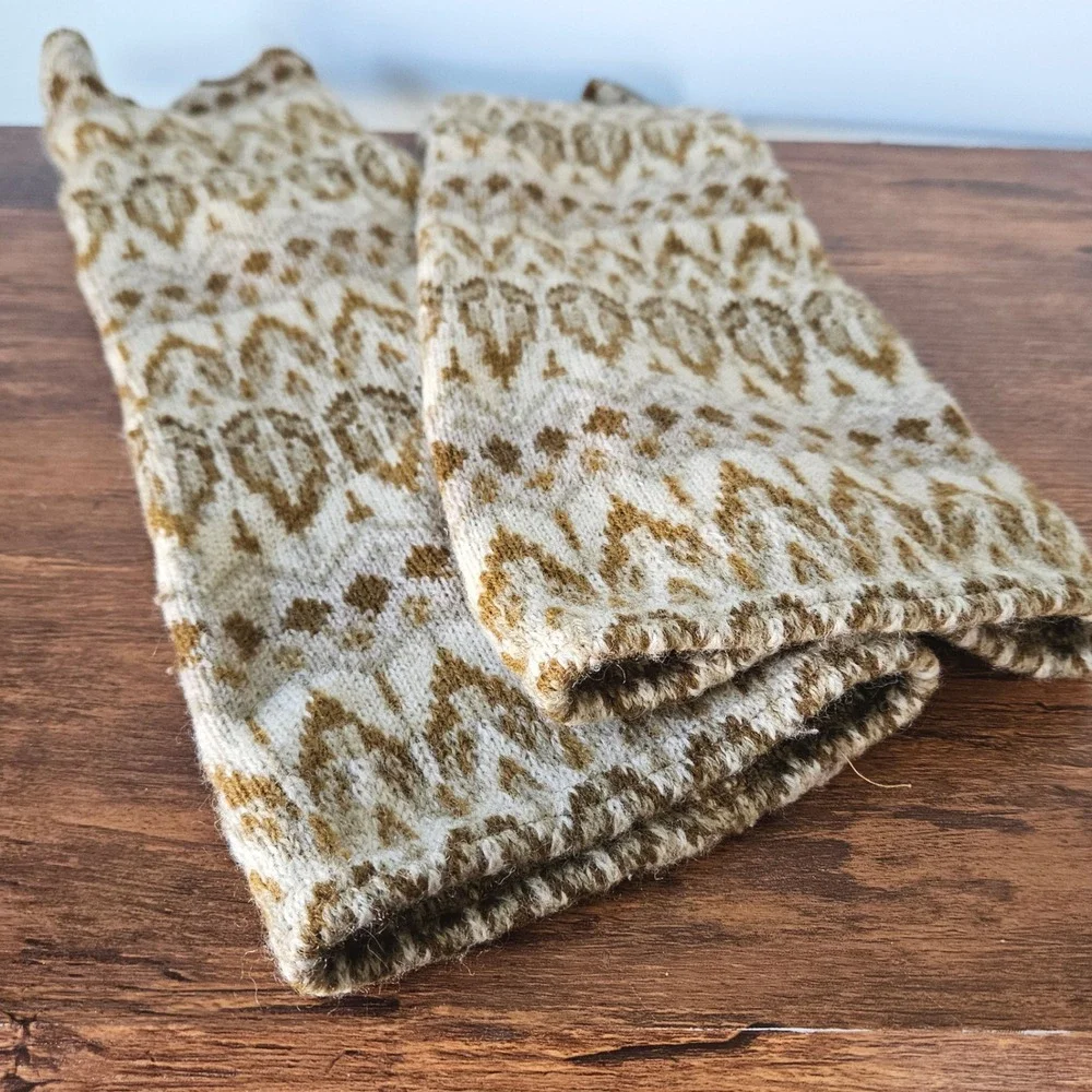 Vintage Iceland Scandinavian Made in Sweden LambsWool Leg Warmers Fair Isle